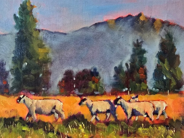 Jane McIntosh  sheep under mt Peel wb.jpeg